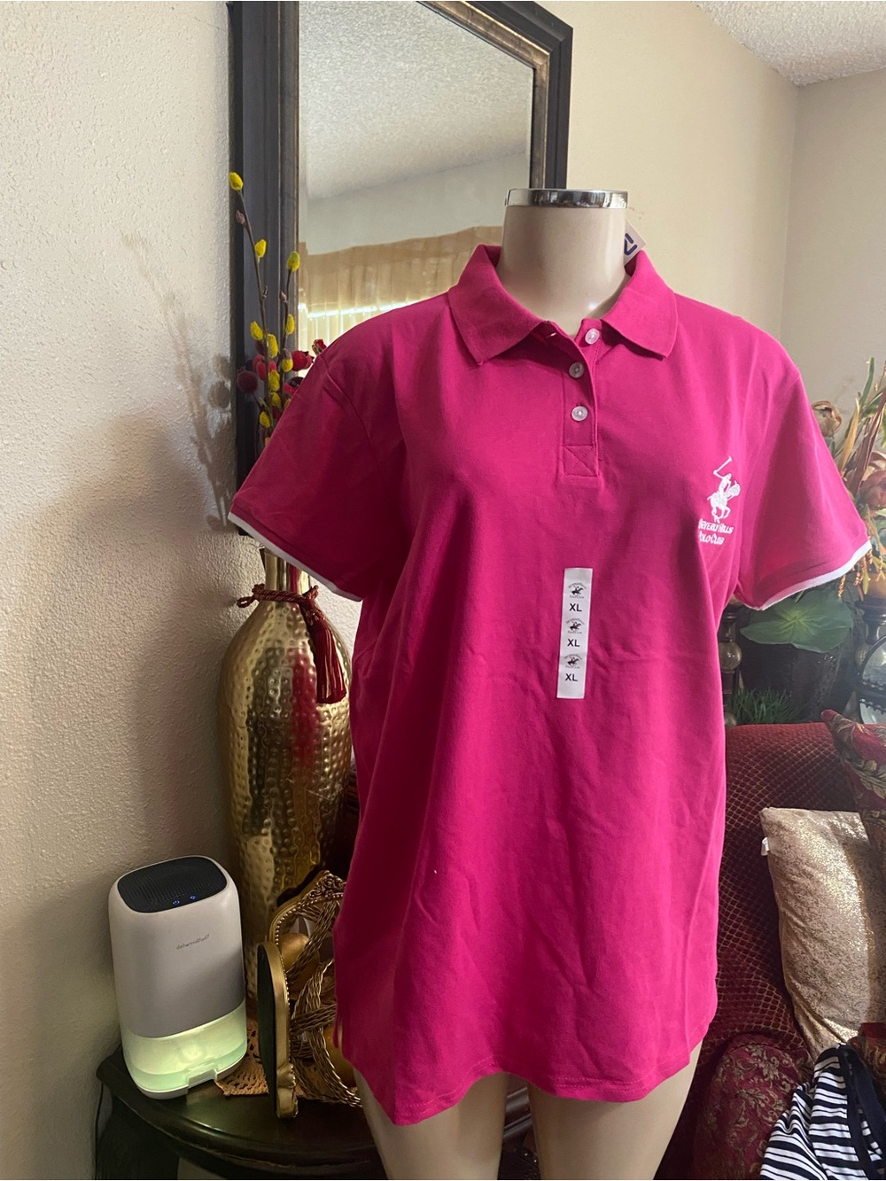 Beverly Hills Polo Club Hot Pink Short Sleeve Polo